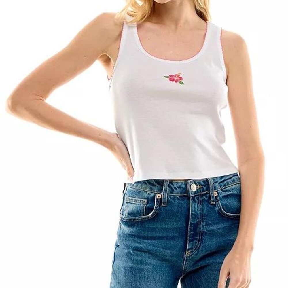NWT M Ultra Flirt Juniors' Embroidered Tank Top